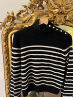 Charger l'image dans la galerie, Maje - Pull en cachemire rayé noir
