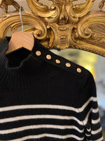 Charger l'image dans la galerie, Maje - Pull en cachemire rayé noir
