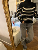 Charger l'image dans la galerie, Maje - Pull en cachemire rayé noir

