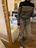 Charger l'image dans la galerie, Maje - Pull en cachemire rayé noir
