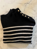 Charger l'image dans la galerie, Maje - Pull en cachemire rayé noir
