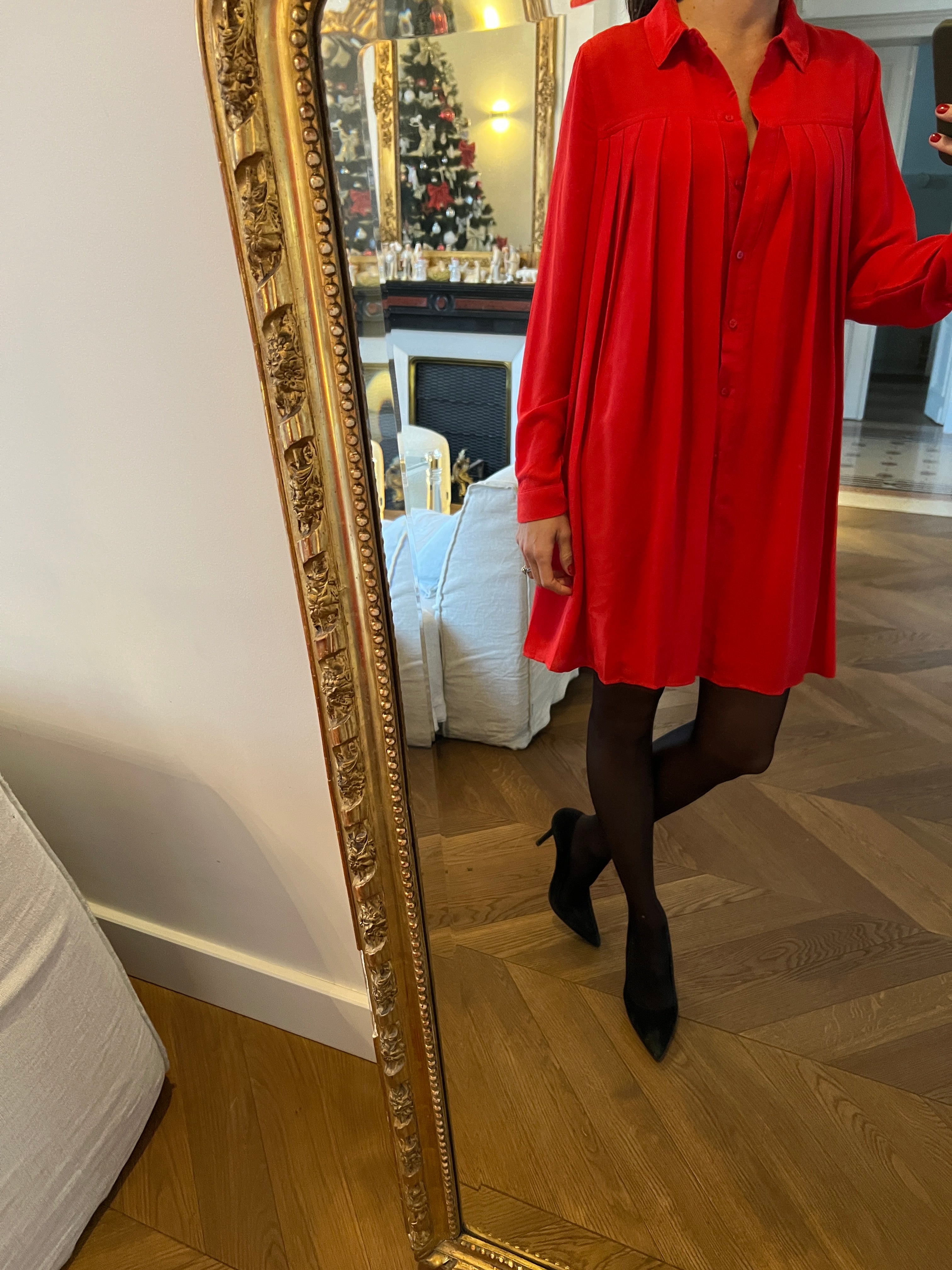 Robe chemisier rouge Claudie Pierlot