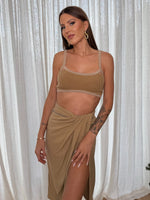 Charger l'image dans la galerie, Lucie Gabossi - Jacquemus Jupe drapée brodi beige
