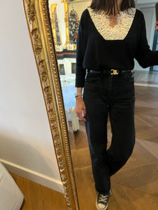 Pull Claudie Pierlot en dentelle blanche