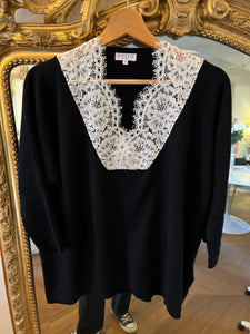 Pull Claudie Pierlot en dentelle blanche