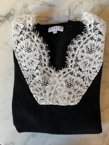 Pull Claudie Pierlot en dentelle blanche