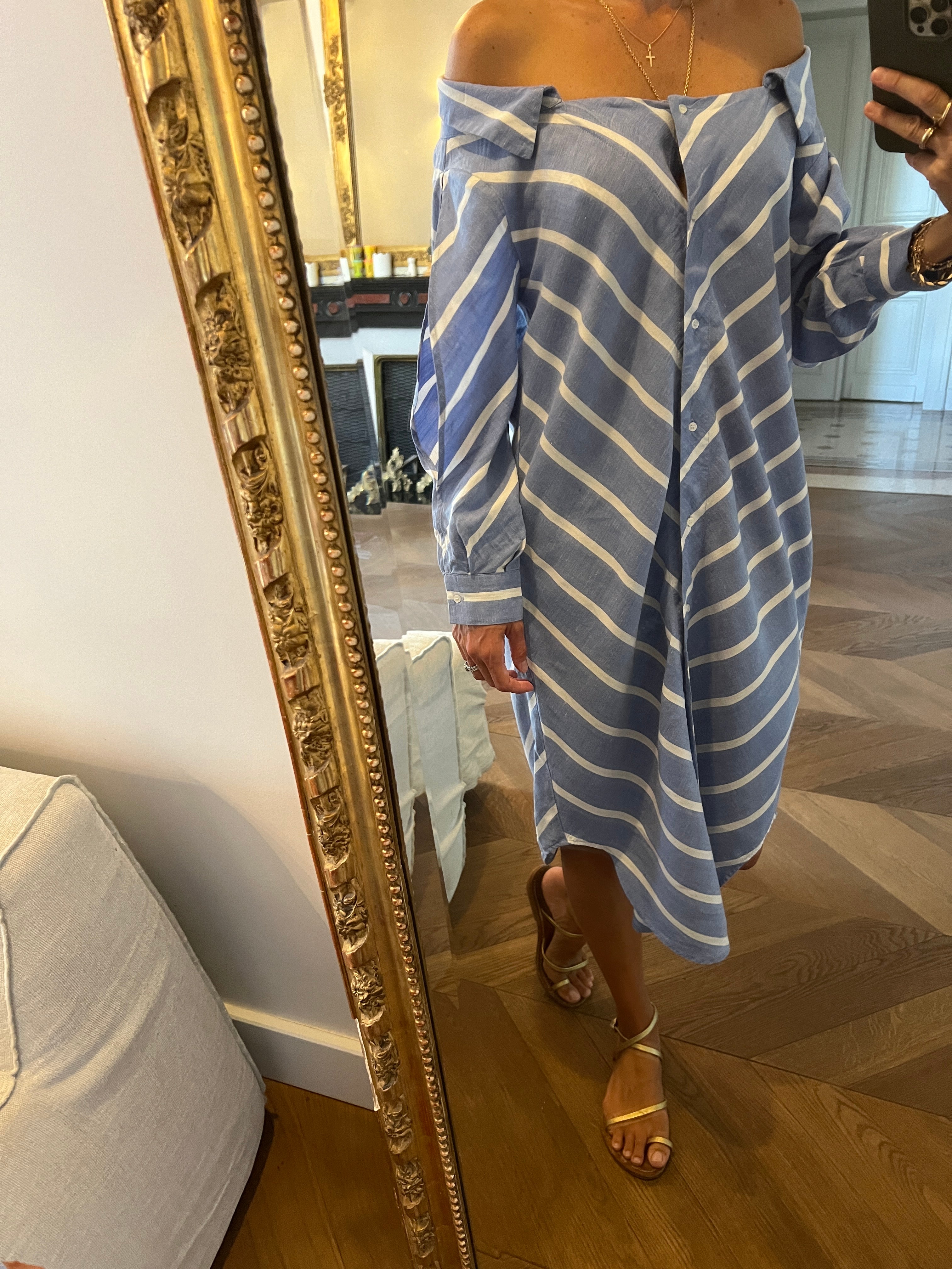 Robe Maje bleu à rayures