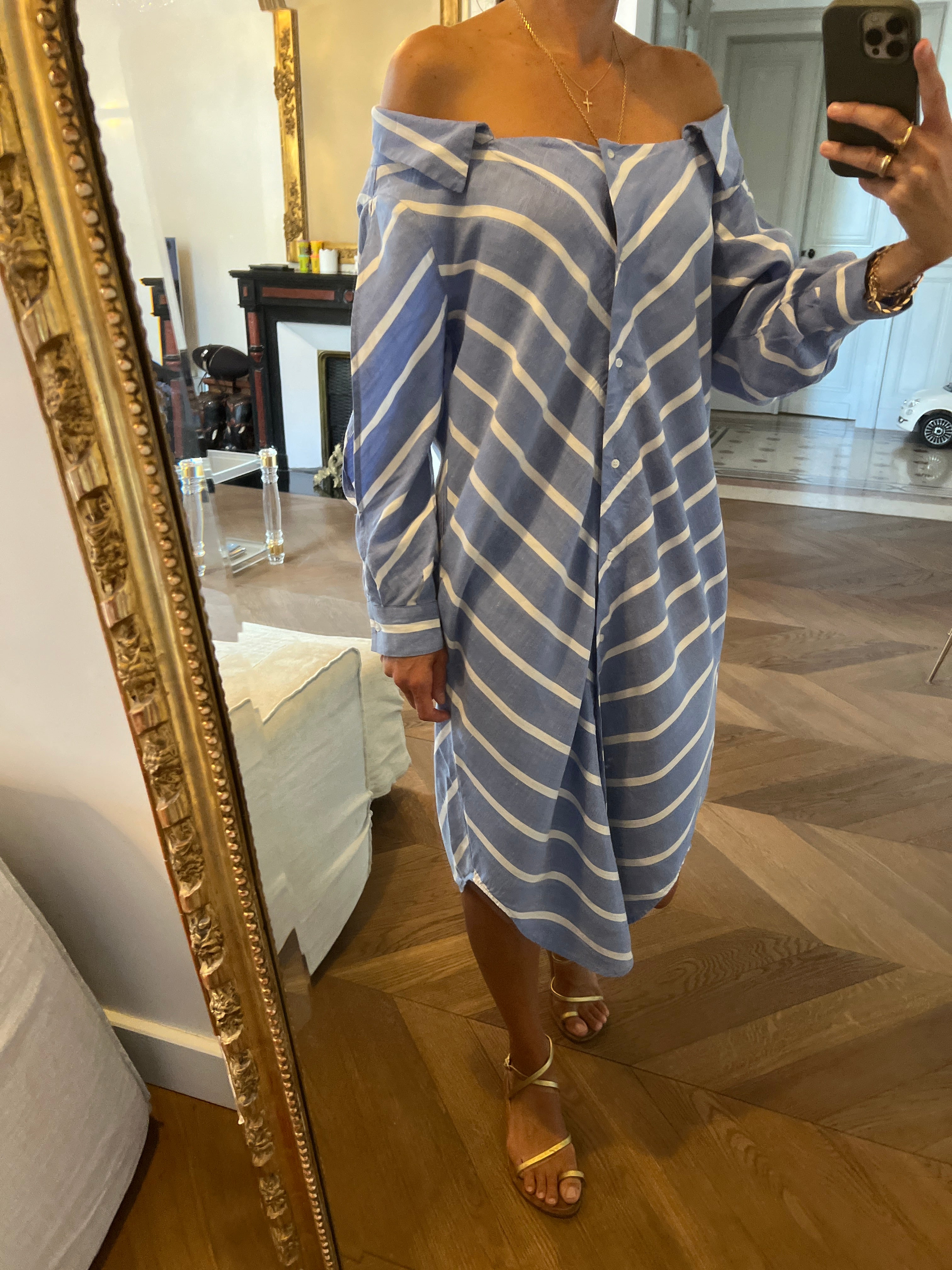 Robe Maje bleu à rayures