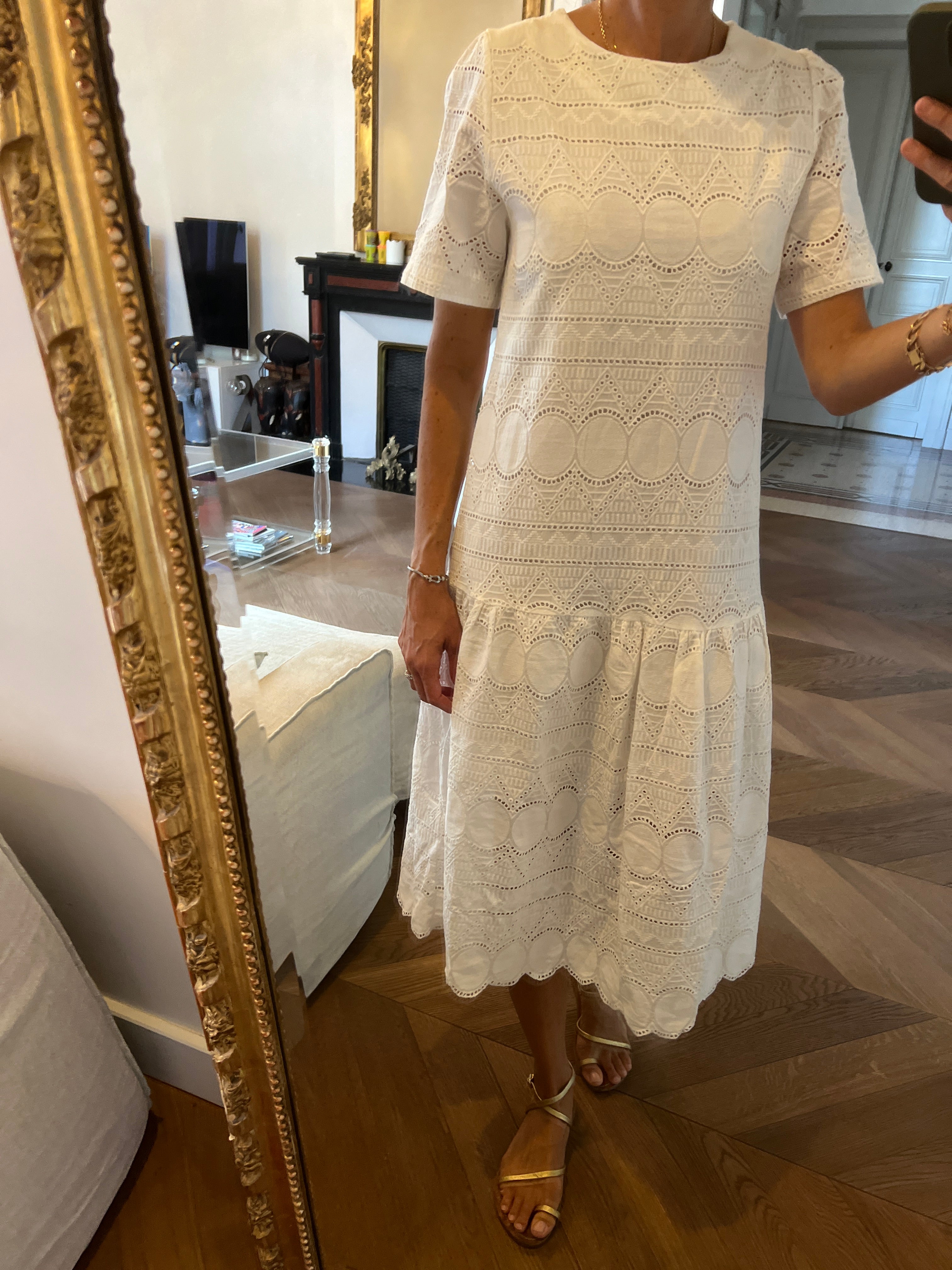 Robe longue blanche brodée By Lena&Lola