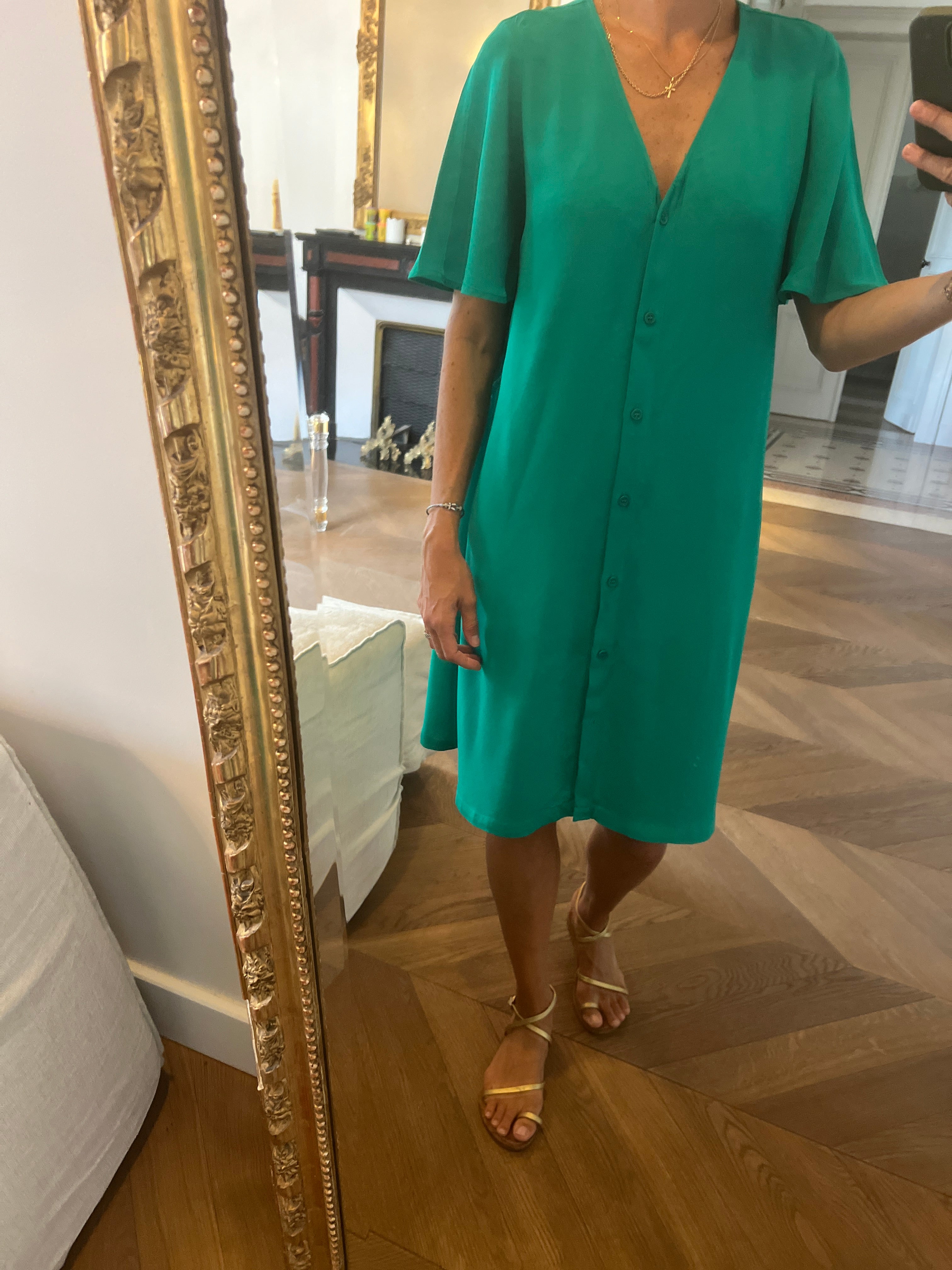 Robe Comptoir des Cotonniers vert sapin La Penderie de Jenna