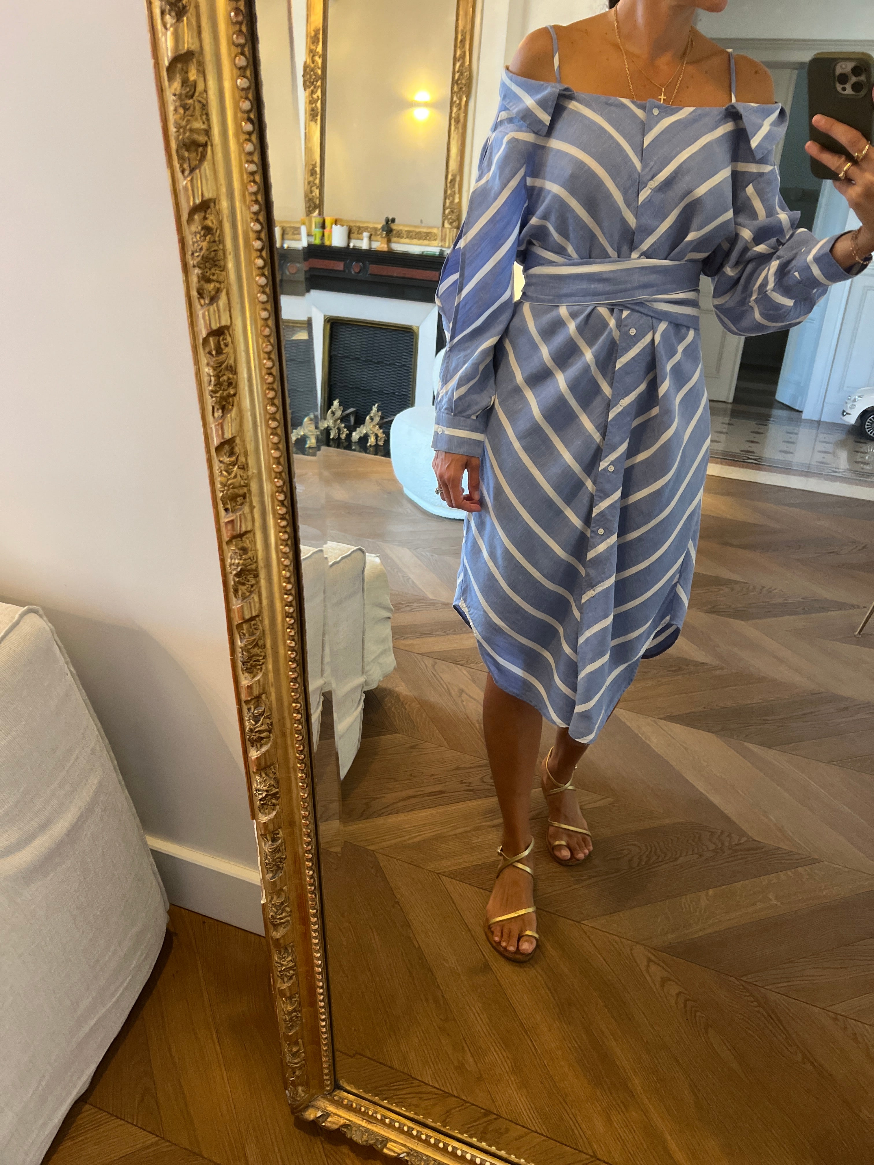 Robe Maje bleu à rayures