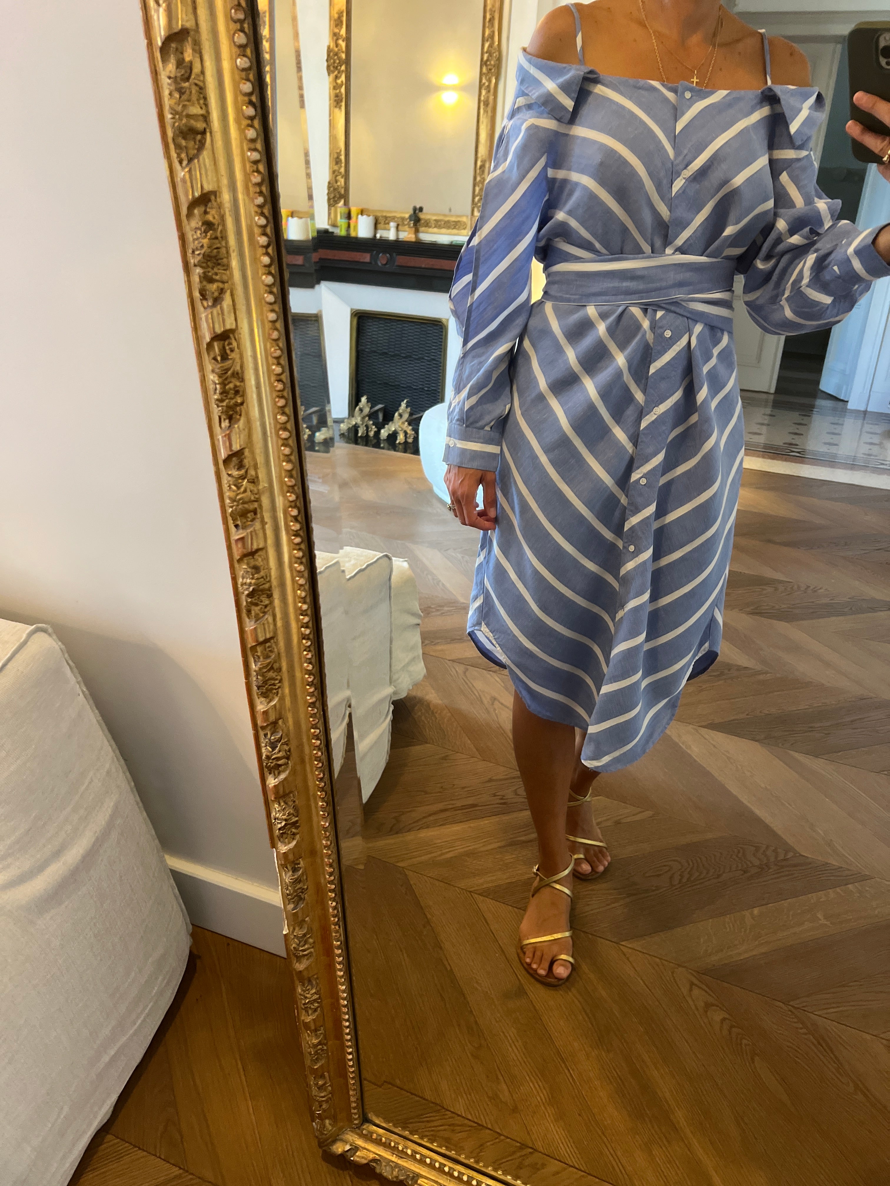 Robe Maje bleu à rayures