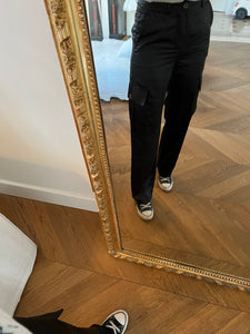 Pantalon Zara noir satin