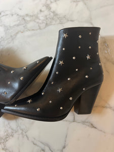 Bottines The Kooples noires à talons cuir à studs