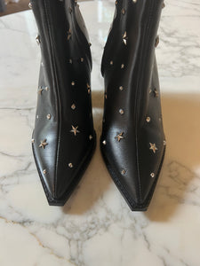 Bottines The Kooples noires à talons cuir à studs