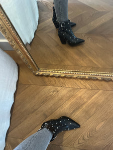 Bottines The Kooples noires à talons cuir à studs