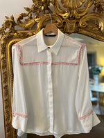 Charger l'image dans la galerie, Zara  - Chemise blanche liseret rose
