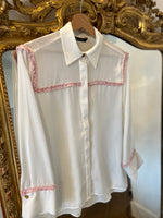 Charger l'image dans la galerie, Zara  - Chemise blanche liseret rose
