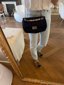 Sac Zadig&Voltaire en velours bleu nuit