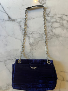 Sac Zadig&Voltaire en velours bleu nuit