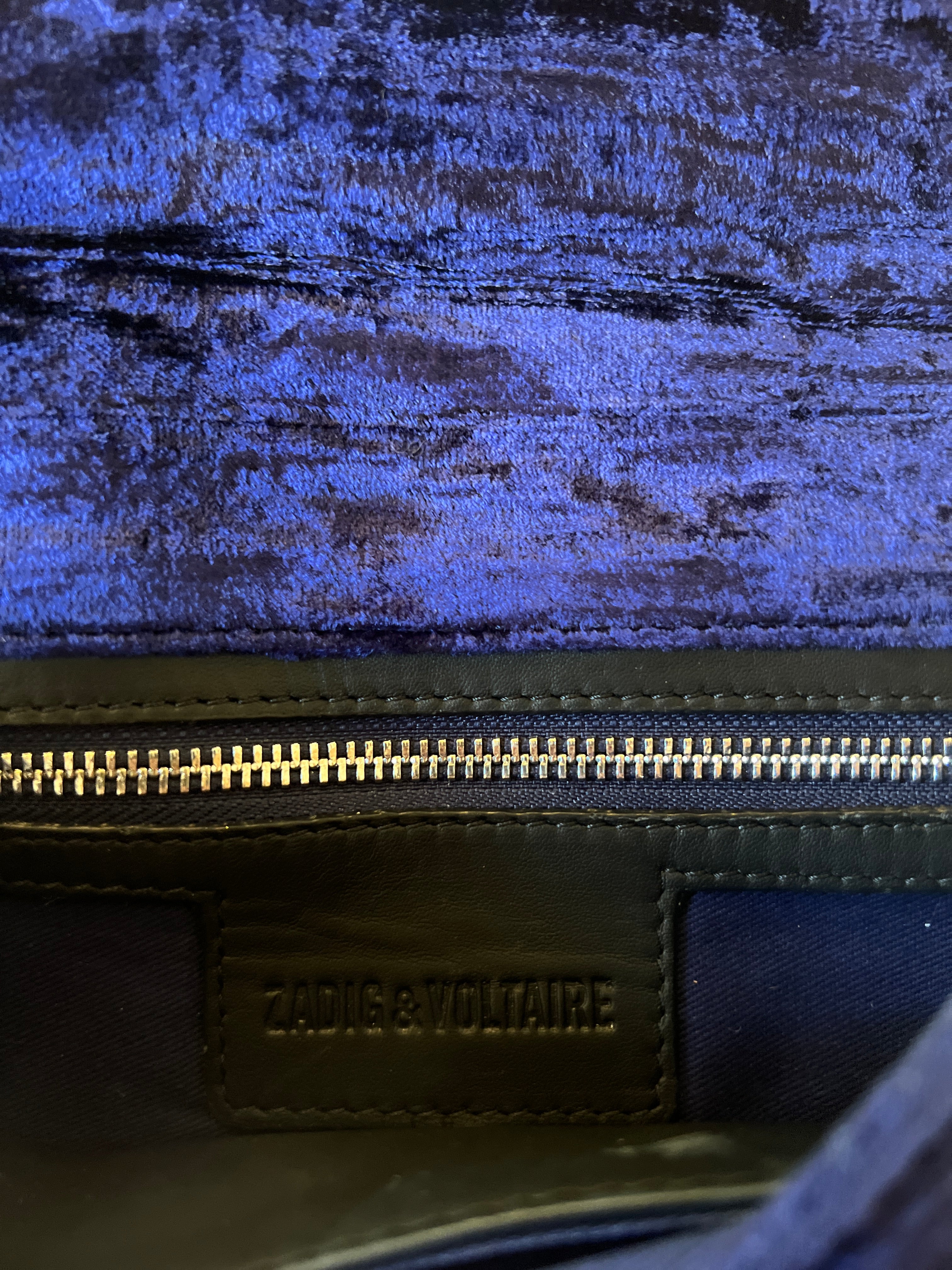 Sac Zadig&Voltaire en velours bleu nuit