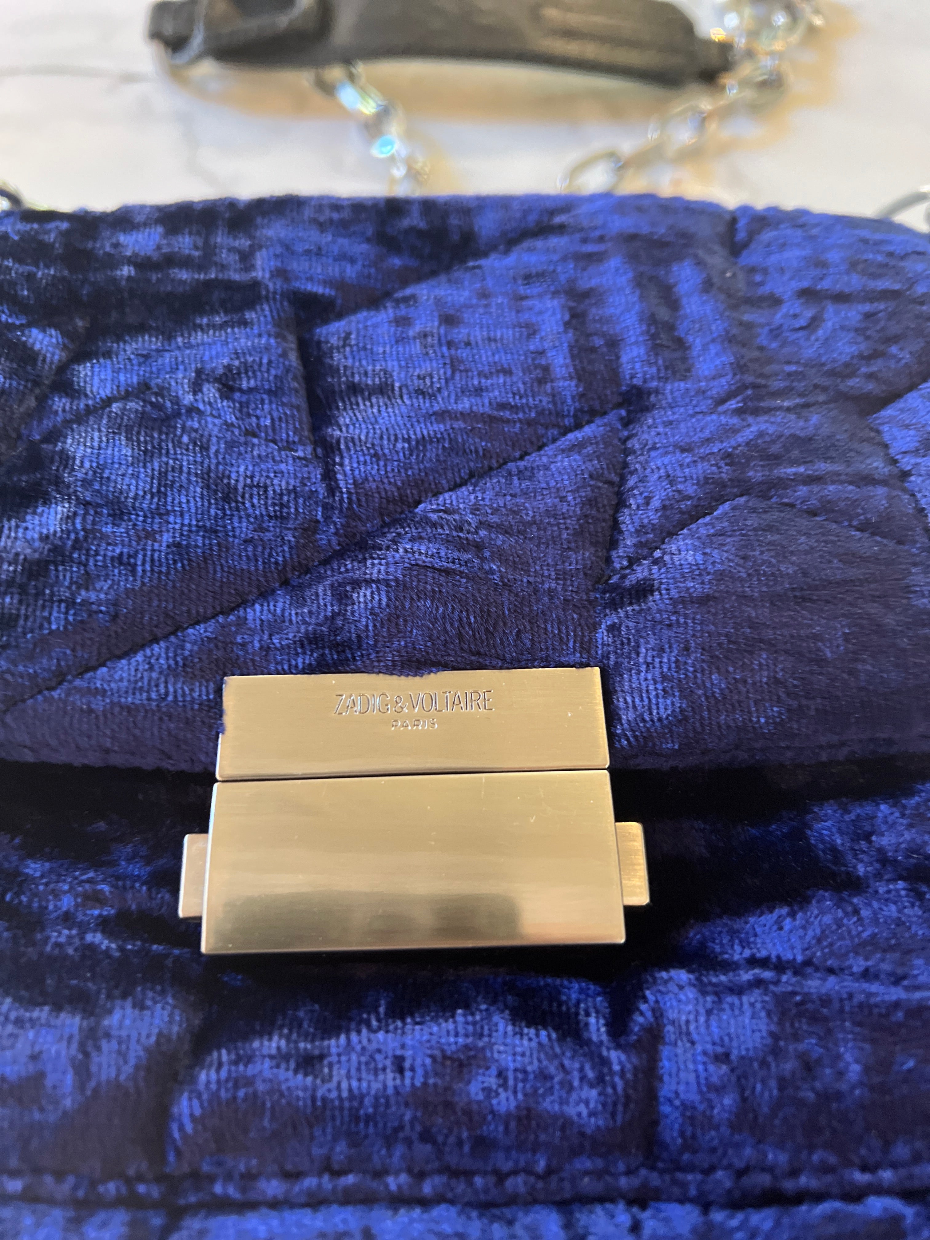 Sac Zadig&Voltaire en velours bleu nuit