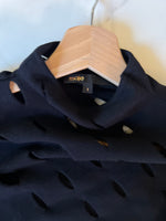 Charger l'image dans la galerie, Maje - Pull noir ajouré col montant
