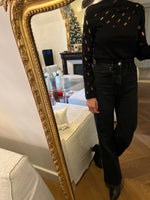 Charger l'image dans la galerie, Maje - Pull noir ajouré col montant
