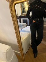 Charger l'image dans la galerie, Maje - Pull noir ajouré col montant
