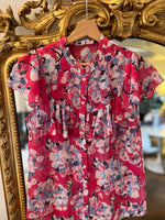 Charger l'image dans la galerie, Claudie Pierlot  - Blouse fleurie ajourée rose
