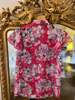 Charger l'image dans la galerie, Claudie Pierlot  - Blouse fleurie ajourée rose
