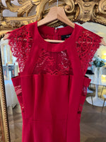 Charger l'image dans la galerie, The Kooples - Robe bordeaux en dentelle mi longue
