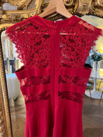 Charger l'image dans la galerie, The Kooples - Robe bordeaux en dentelle mi longue
