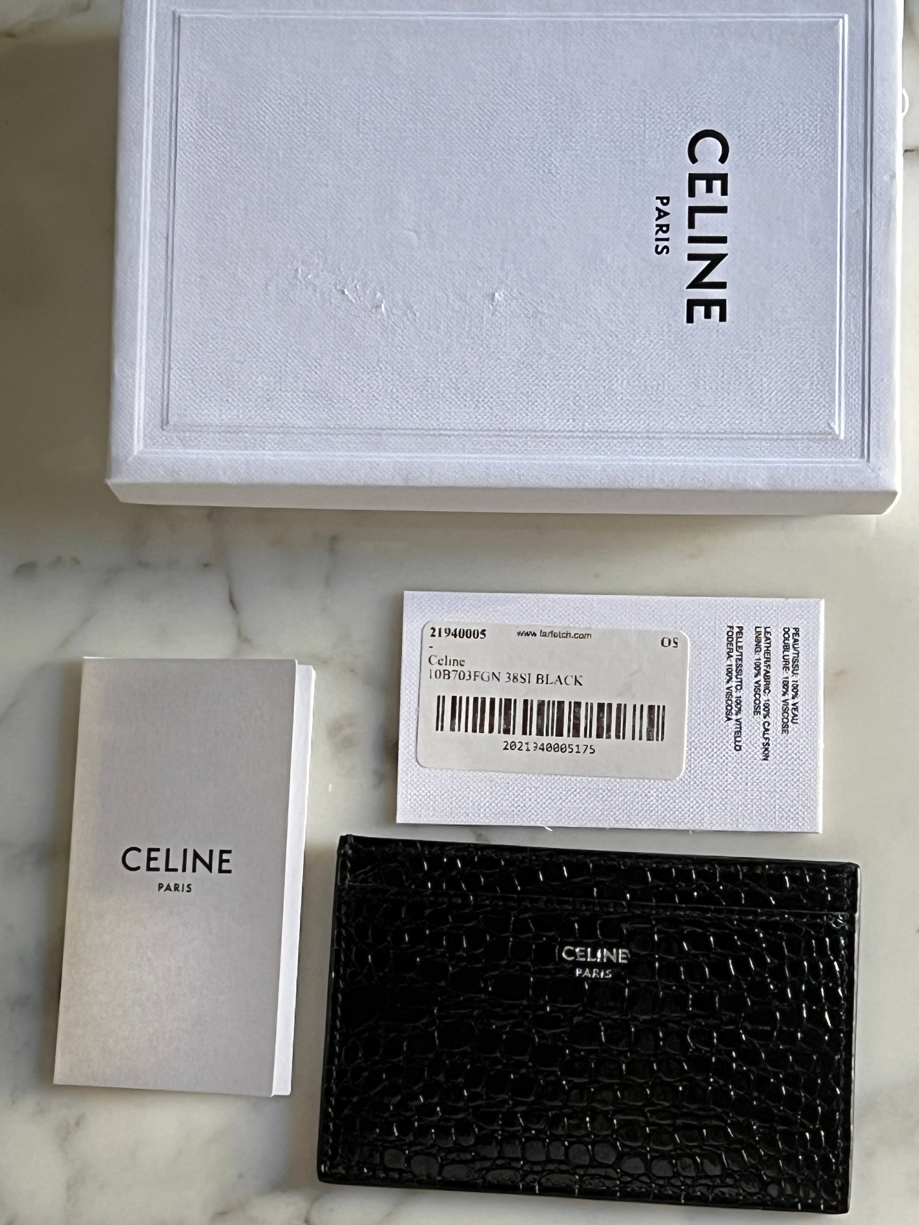 Porte-cartes Celine veau Façon Crocodile