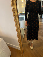 Charger l'image dans la galerie, Nice Things - Robe noire à pois marron
