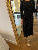Charger l'image dans la galerie, Nice Things - Robe noire à pois marron
