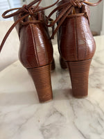 Charger l'image dans la galerie, Sézane - Bottines camel croco lacets
