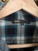 Charger l'image dans la galerie, Maje - Chemise à carreaux verte courte
