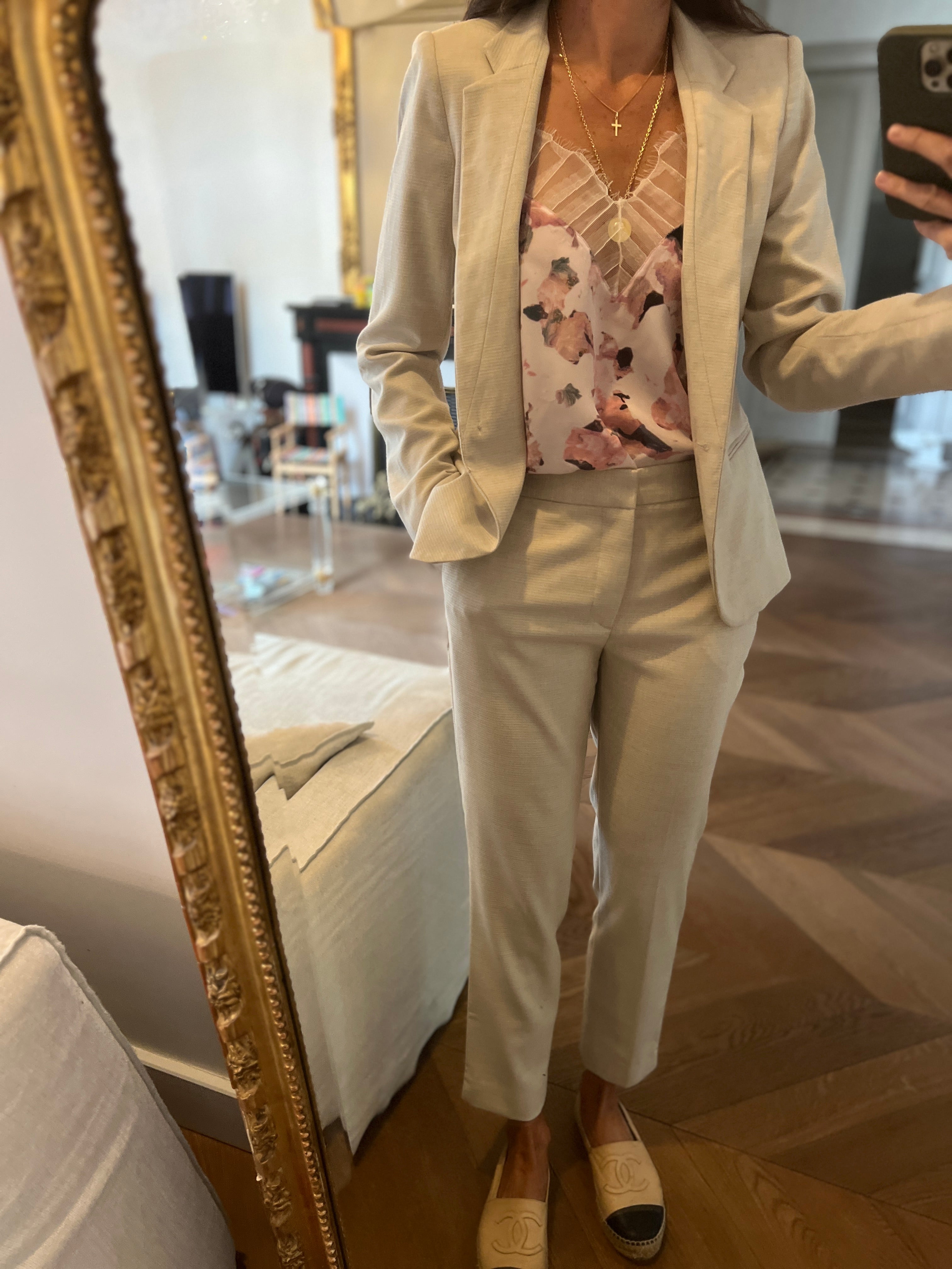 Tailleur Pantalon Zara beige