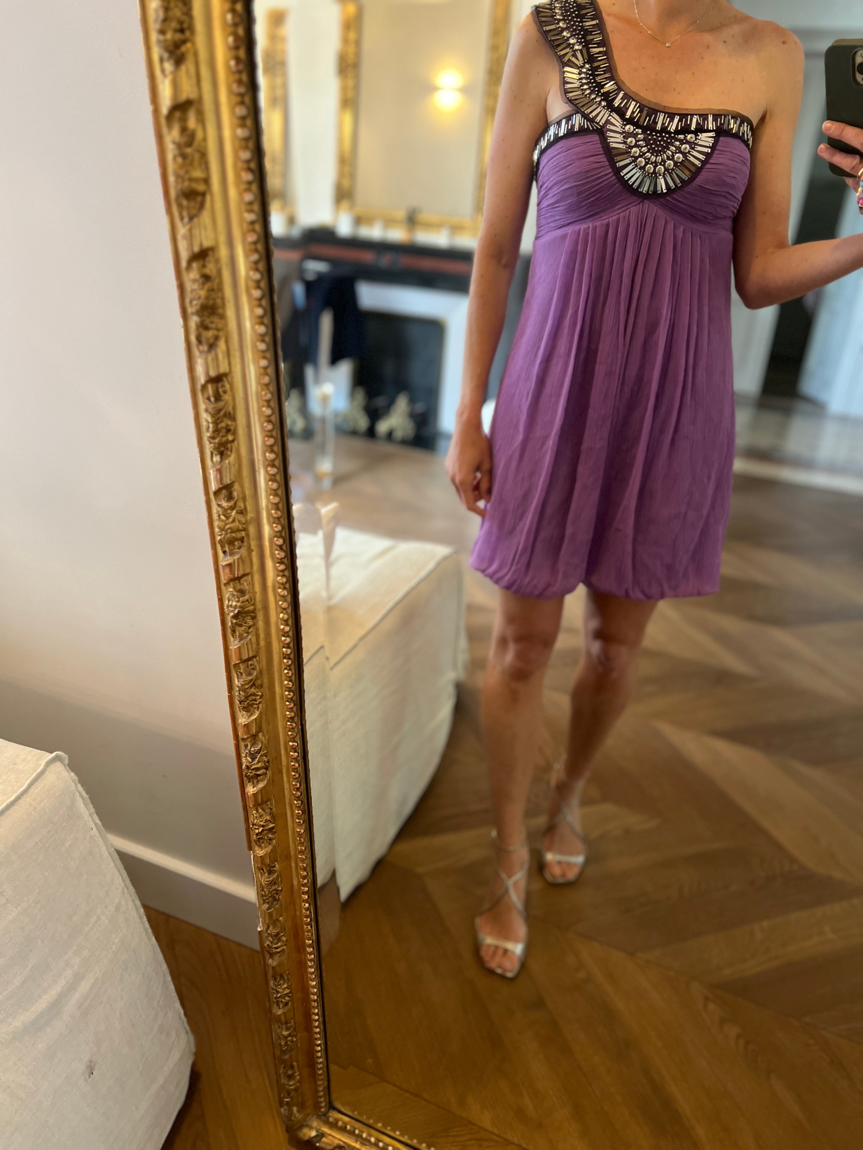 Robe BCBG Maxazria en soie violette