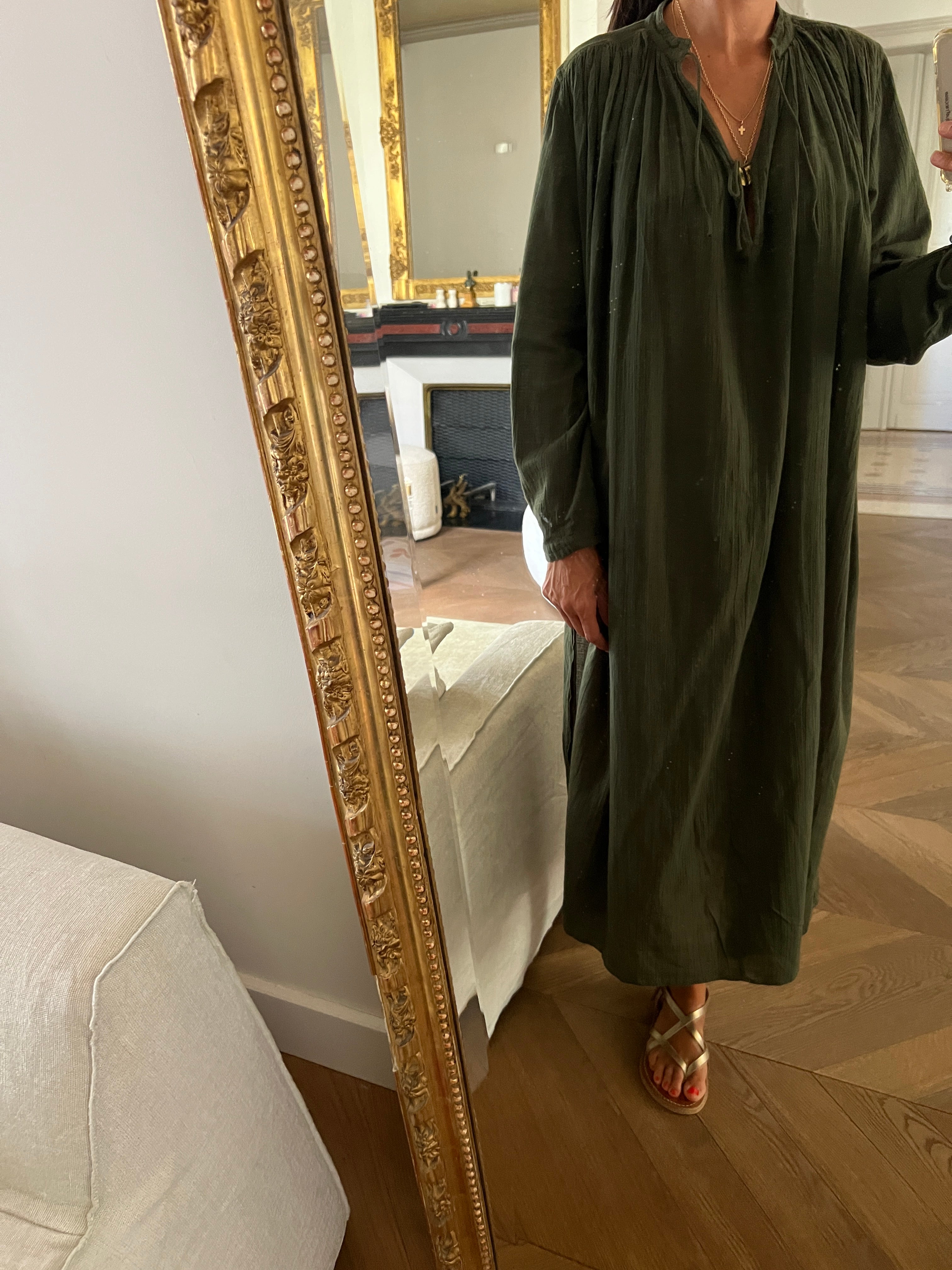 Robe Laurence Bras longue Kaki