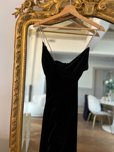 Robe Zara Neuve en velours bretelles strass