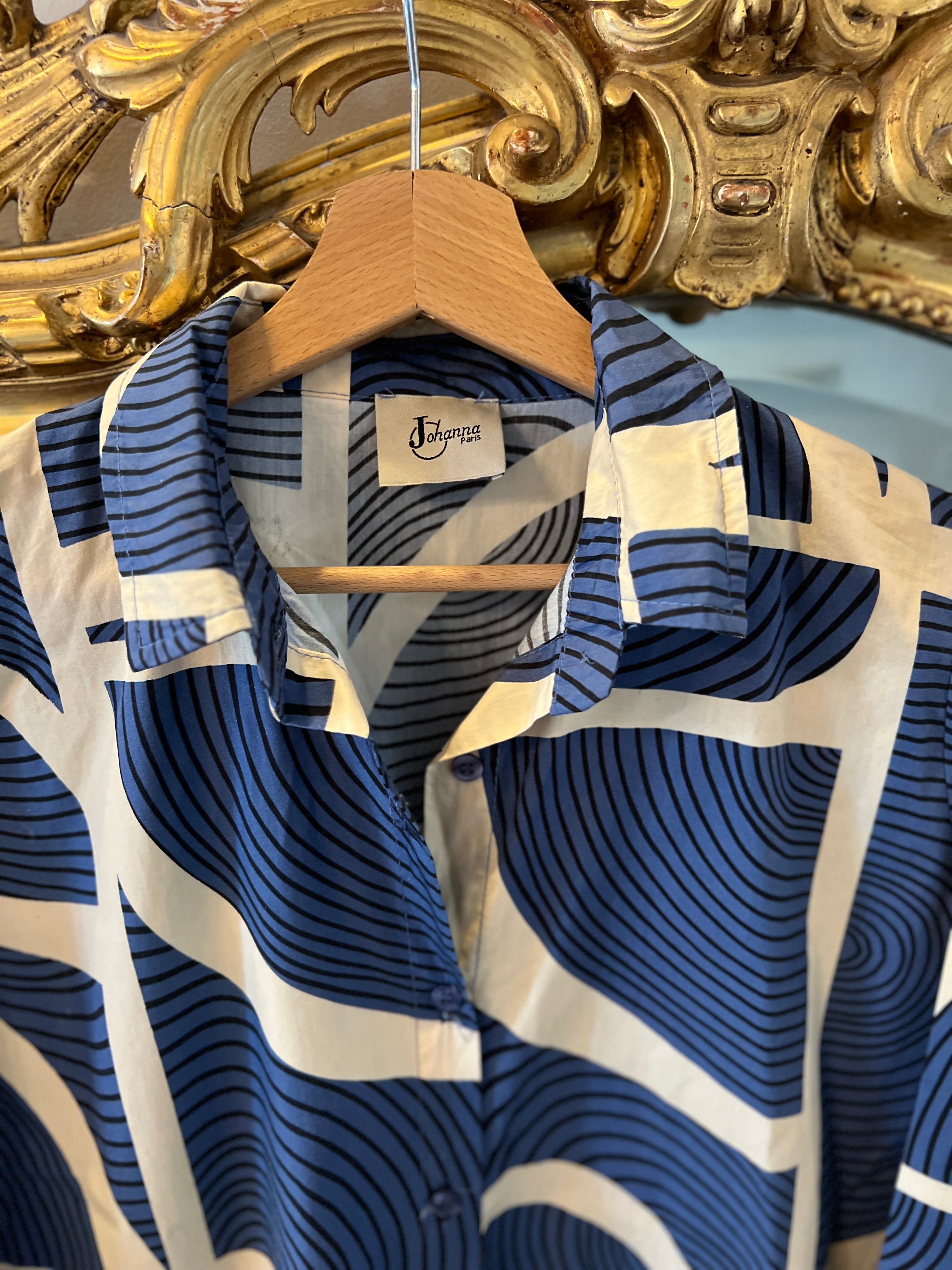 Robe longue Johanna bleue et beige