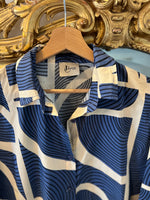 Charger l&#39;image dans la galerie, Robe longue Johanna bleue et beige
