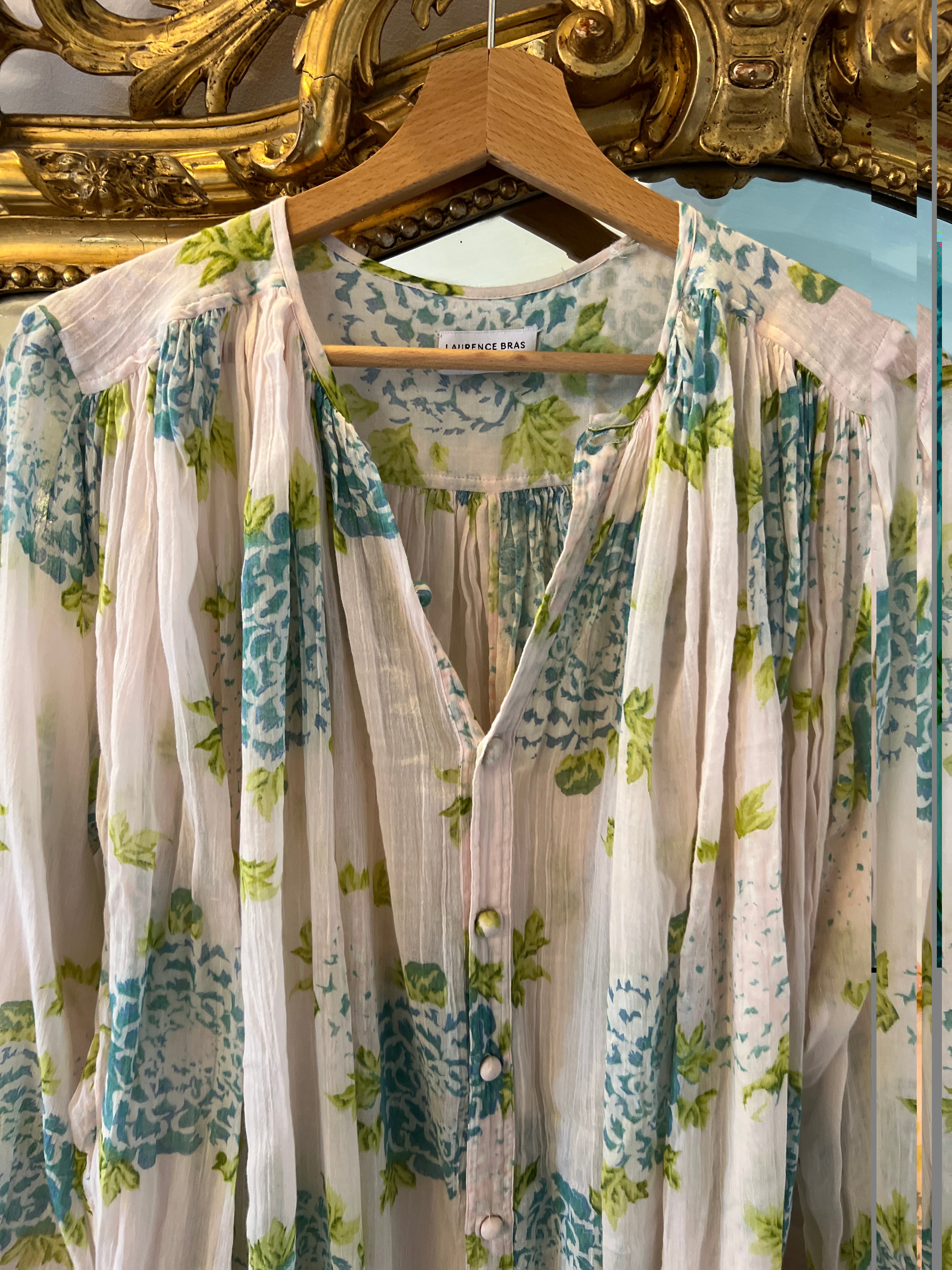 Robe Laurence Bras longue bleue et verte