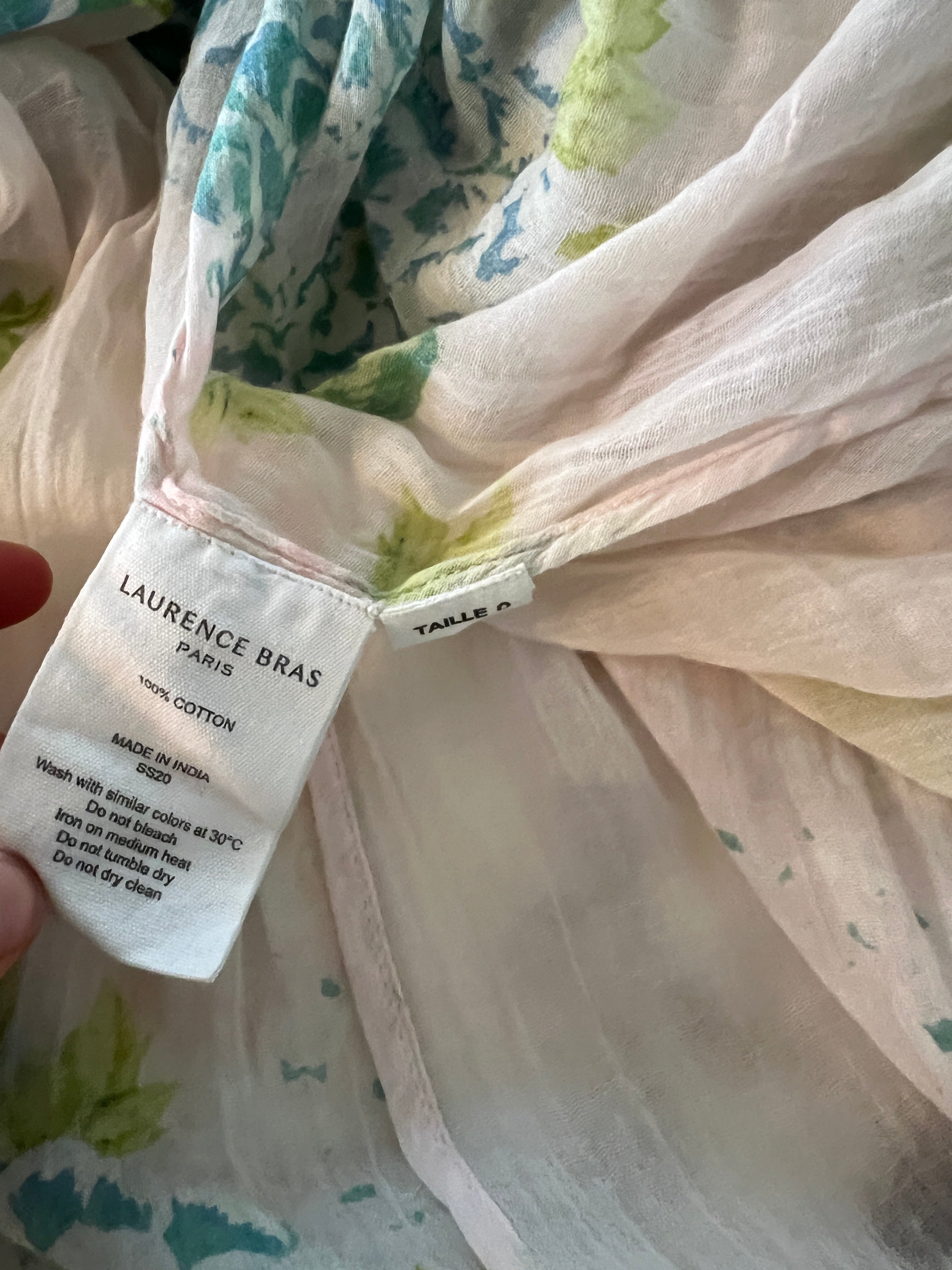 Robe Laurence Bras longue bleue et verte