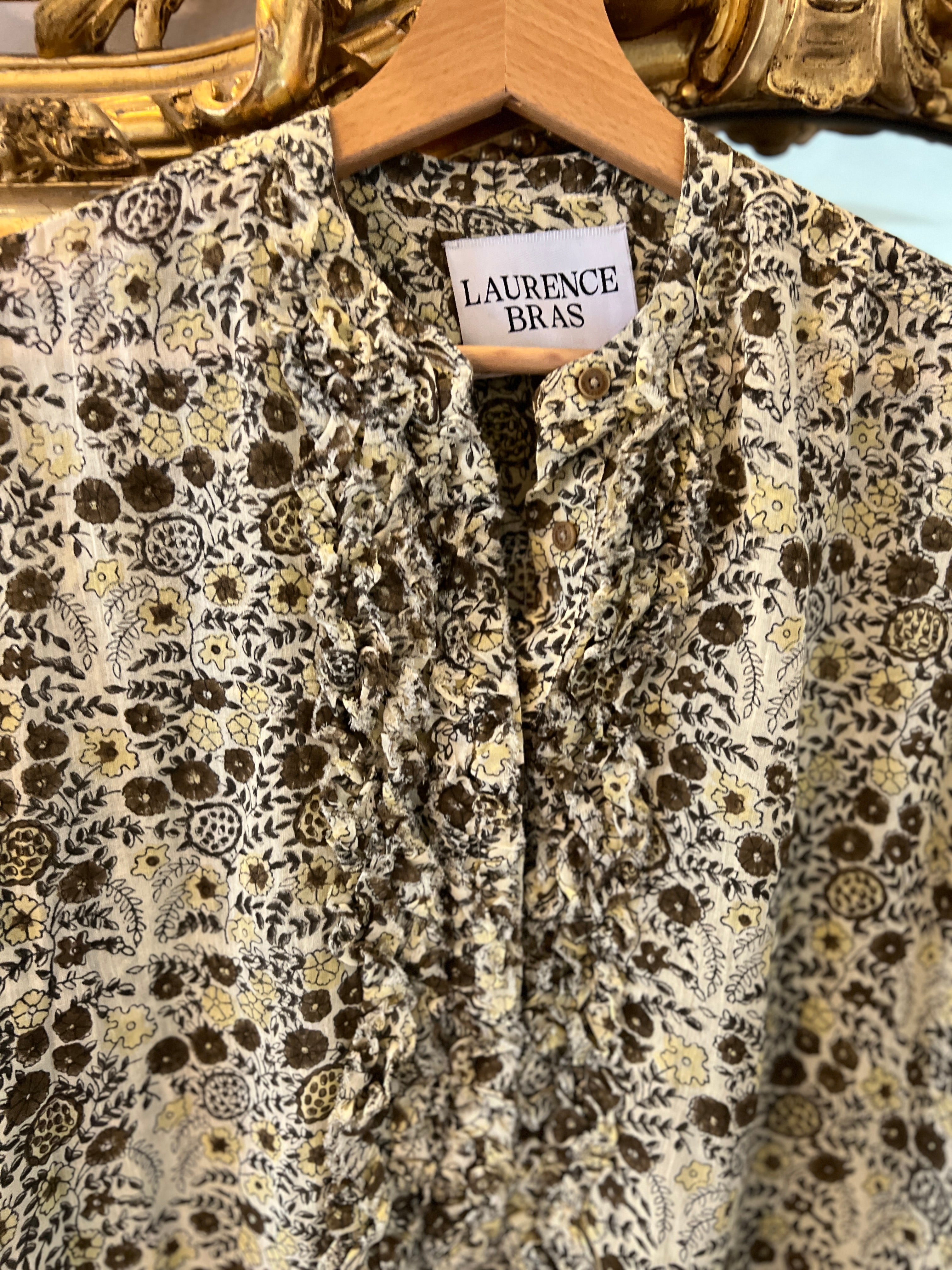 Robe Laurence Bras verte à fleurs