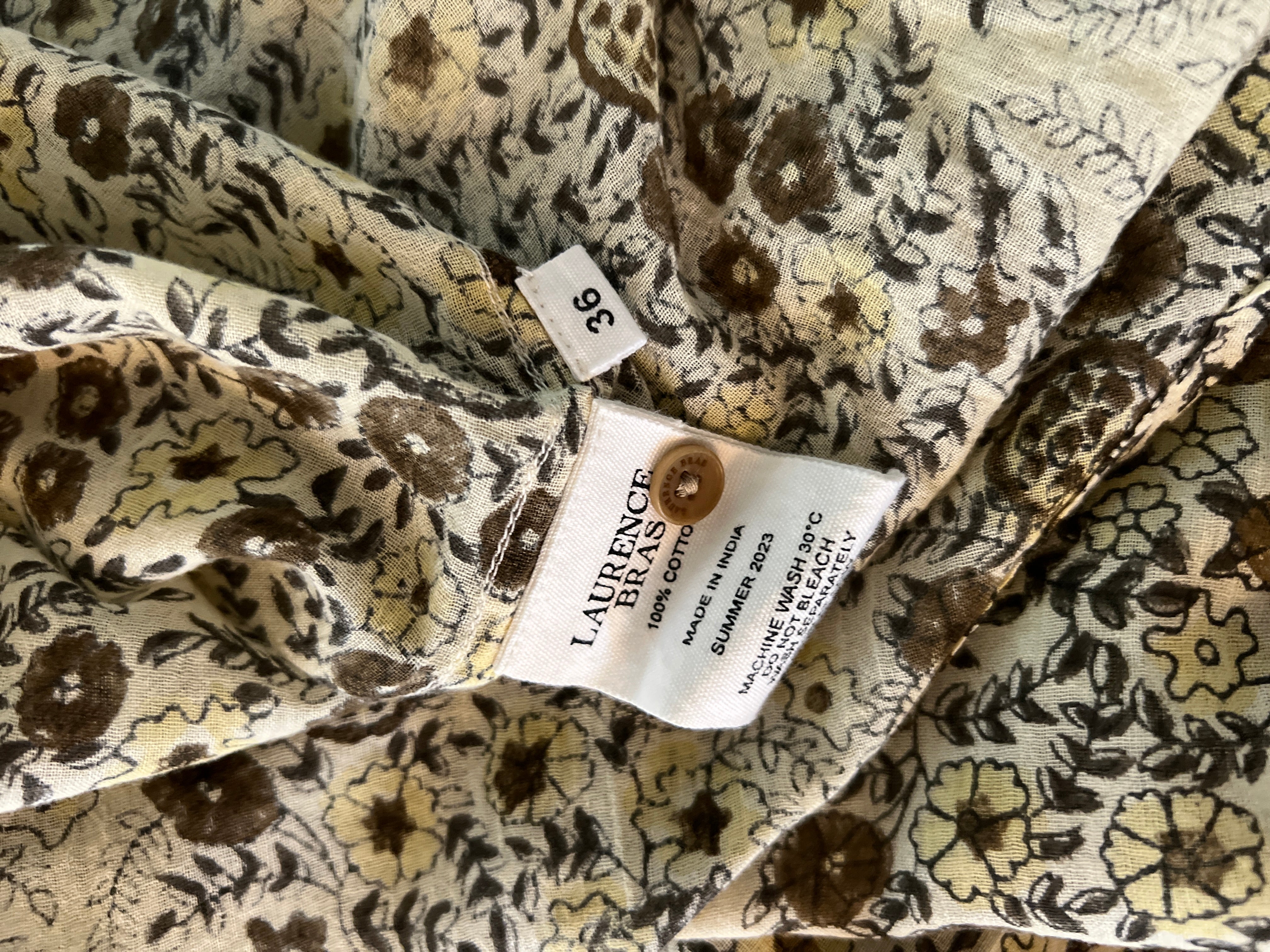 Robe Laurence Bras verte à fleurs