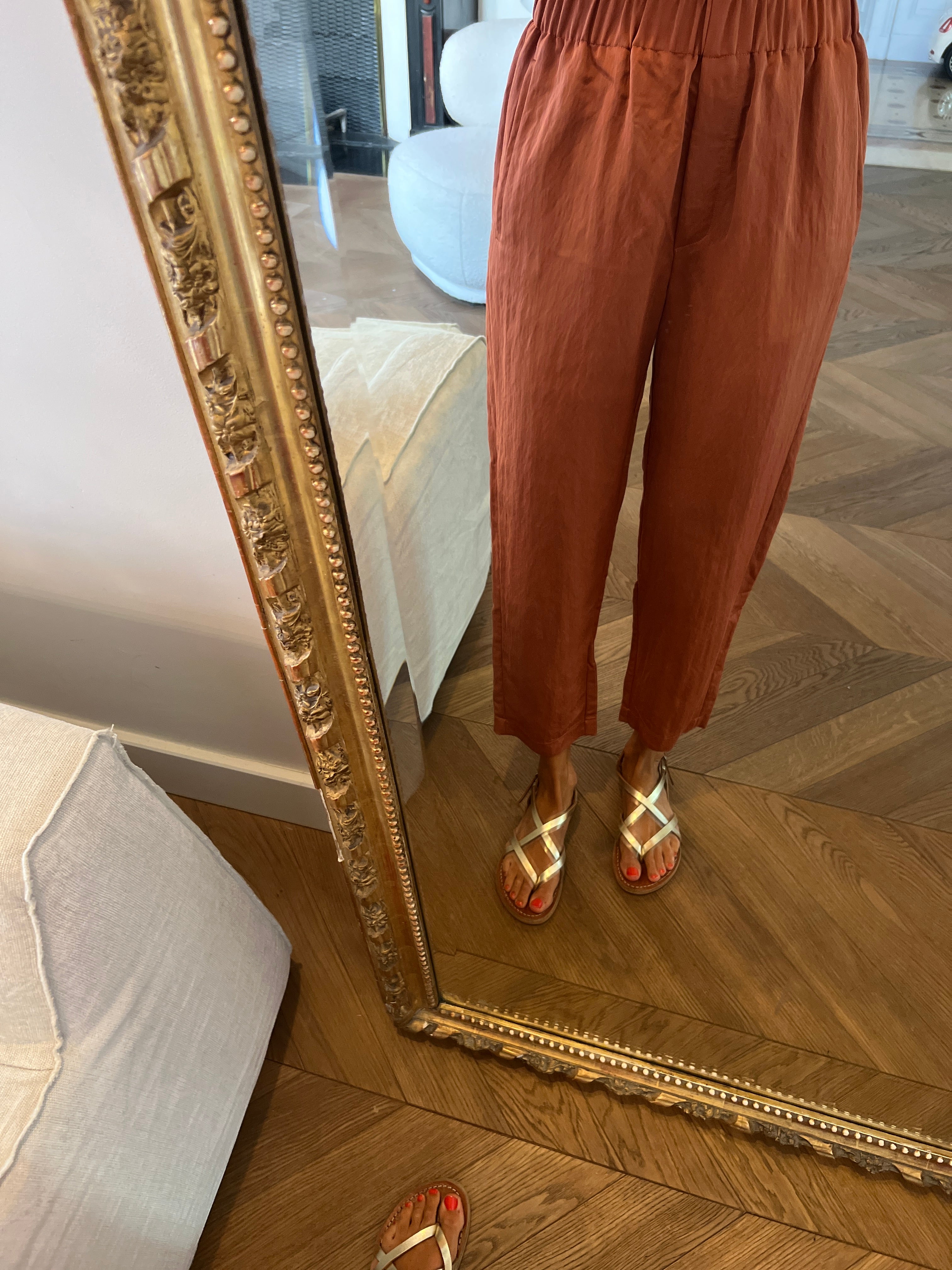 Pantalon Forte Forte Terracotta en satin