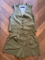 Charger l&#39;image dans la galerie, Ensemble Zara kaki short et haut
